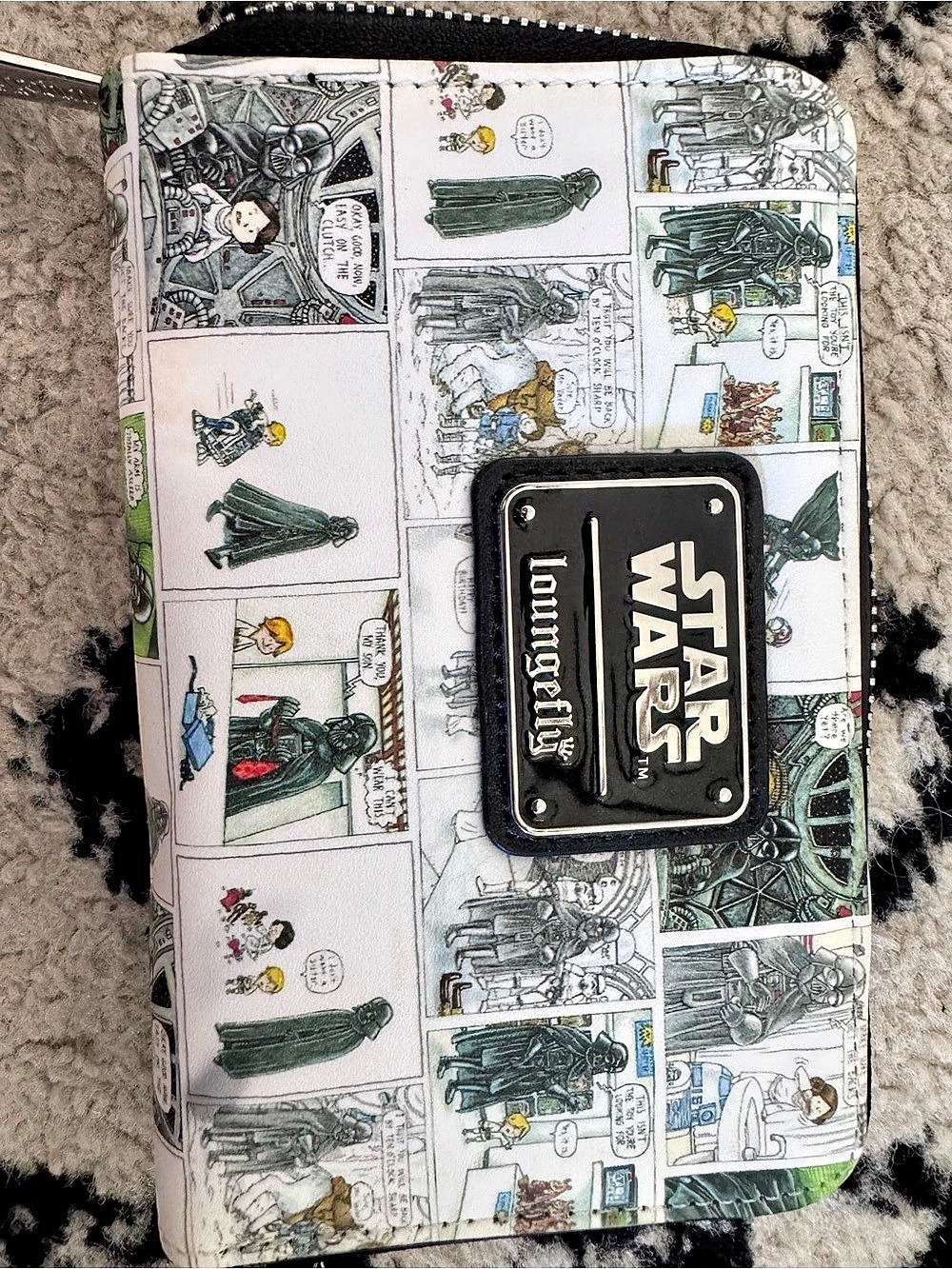 Loungefly Star Wars Darth Vader Comic Strip Zip Around Wallet White & Black